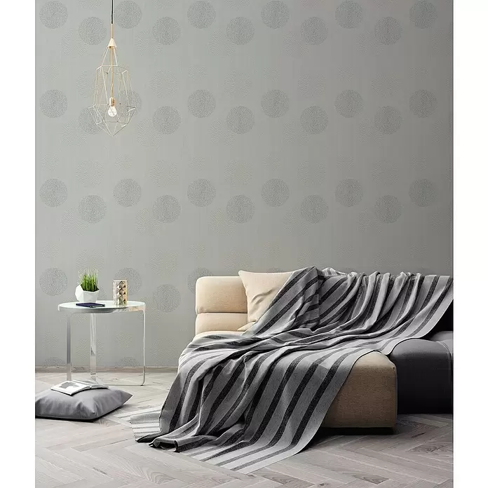 AS Creation Vliestapete Spot - Grau/Silber, Grafisch, L x B: 10,05 x 0,53 m - Stimmungsaufnahme