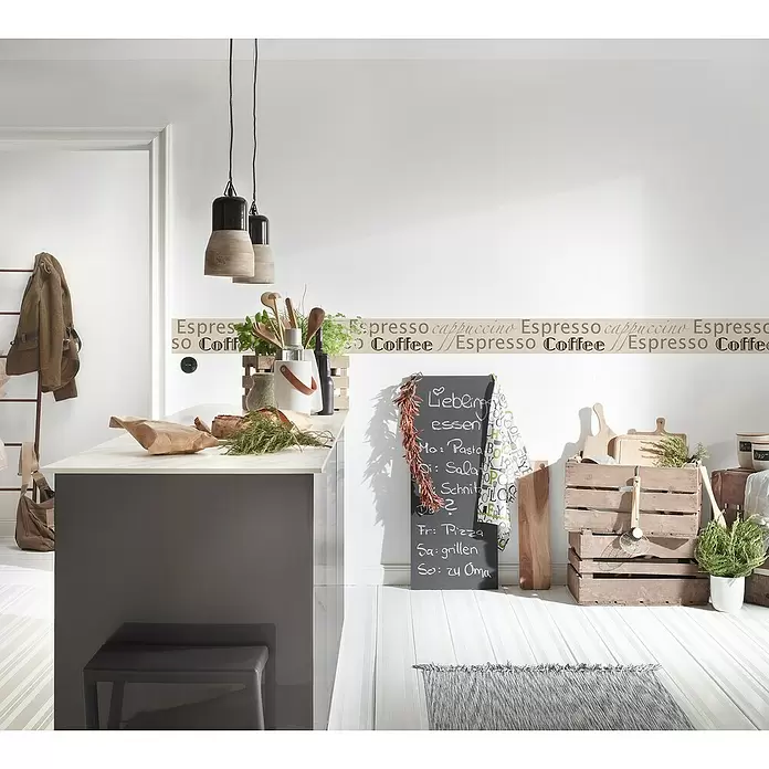 AS Creation Tapetenborte Stick Ups Kaffee - Beige/Weiß, L x B: 5 x 0,13 m - Stimmungsaufnahme