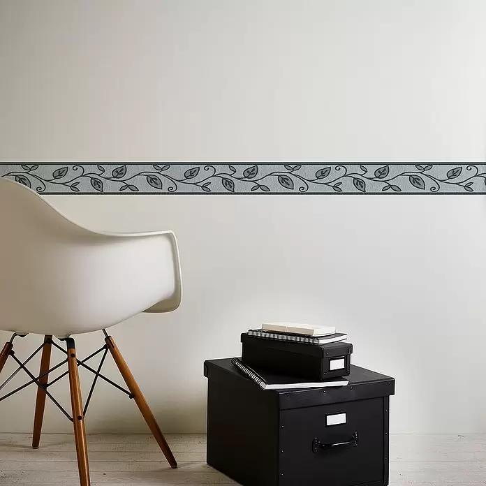 AS Creation Only Borders Tapetenborte Ranke Grau - Grau, 5 x 0,05 m - Stimmungsaufnahme