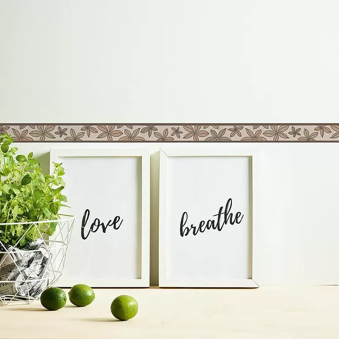 AS Creation Tapetenborte Stick Ups Blüte Braun/Beige/Weiß - Braun/Beige/Weiß, L x B: 5 x 0,05 m - Stimmungsaufnahme