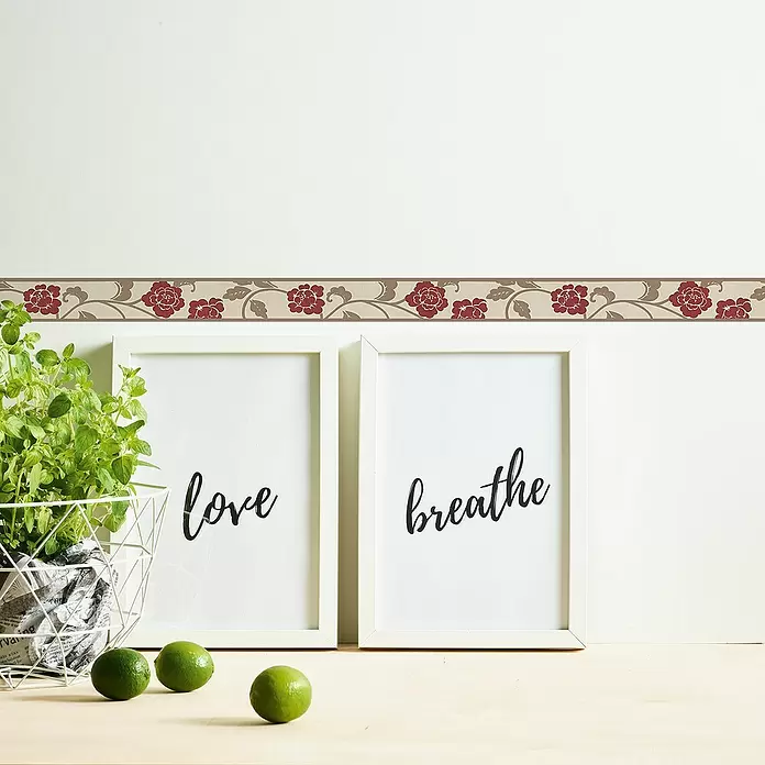 AS Creation Tapetenborte Stick Ups Blume - Rot/Braun, 5 x 0,05 m - Stimmungsaufnahme