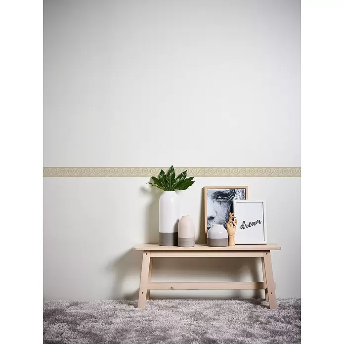 AS Creation Only Borders Tapetenborte Welle Beige - Beige/Weiß, L x B: 5 x 0,05 m - Stimmungsaufnahme