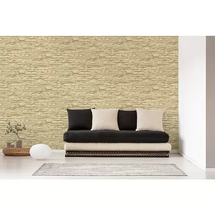 AS Creation Vliestapete Elements Murano - Beige/Creme, Steinoptik, L x B: 10,05 x 0,53 m - Stimmungsaufnahme