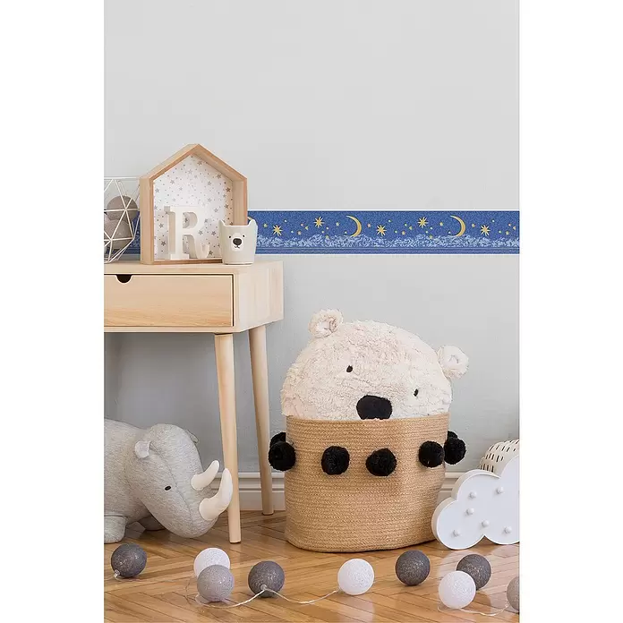 AS Creation Tapetenborte LEU.-STERN - Blau/Gelb, 5 x 0,13 m, Vinyl - Stimmungsaufnahme