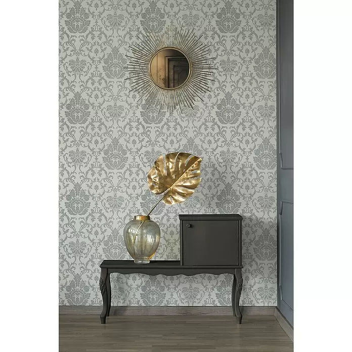 AS Creation Vinyl-Tapete Belle Epoque - Grau/Weiß, Ornament, L x B: 10,05 x 0,53 m - Stimmungsaufnahme