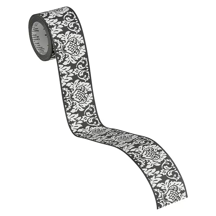 AS Creation Tapetenborte Stick Ups Barockornament - Schwarz/Weiß, L x B: 5 x 0,05 m - Diagonale Ansicht