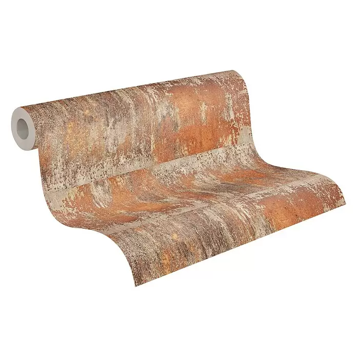 AS Creation Neue Bude 2.0 ED II Vliestapete Neue Bude 2.0 - Braun/Orange, Metalloptik, 10,05 mm x 0,53 m - Diagonale Ansicht