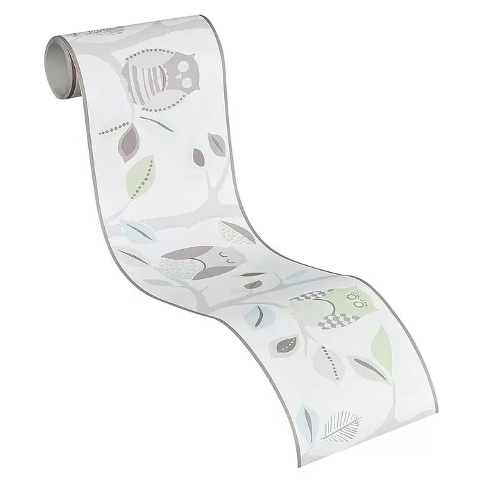 AS Creation Tapetenborte Stick Ups Eulen - Blau, L x B: 5 x 0,13 m - Diagonale Ansicht