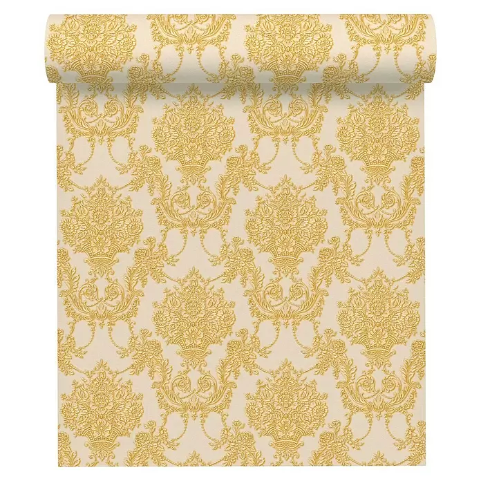 AS Creation Vliestapete Chateau 5 Ornament Gold 1 - Gelb/Gold, Ornament, L x B: 10,05 x 0,53 m - Vorderansicht