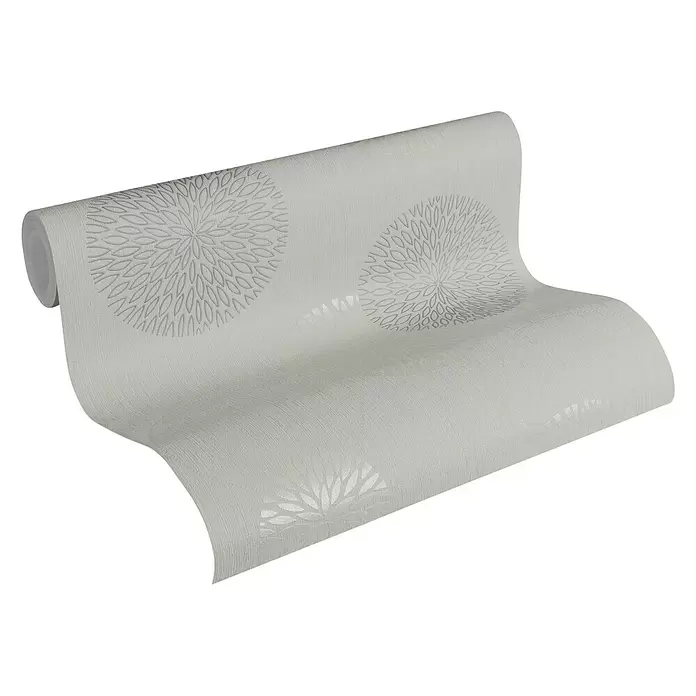 AS Creation Vliestapete Spot - Grau/Silber, Grafisch, L x B: 10,05 x 0,53 m - Diagonale Ansicht