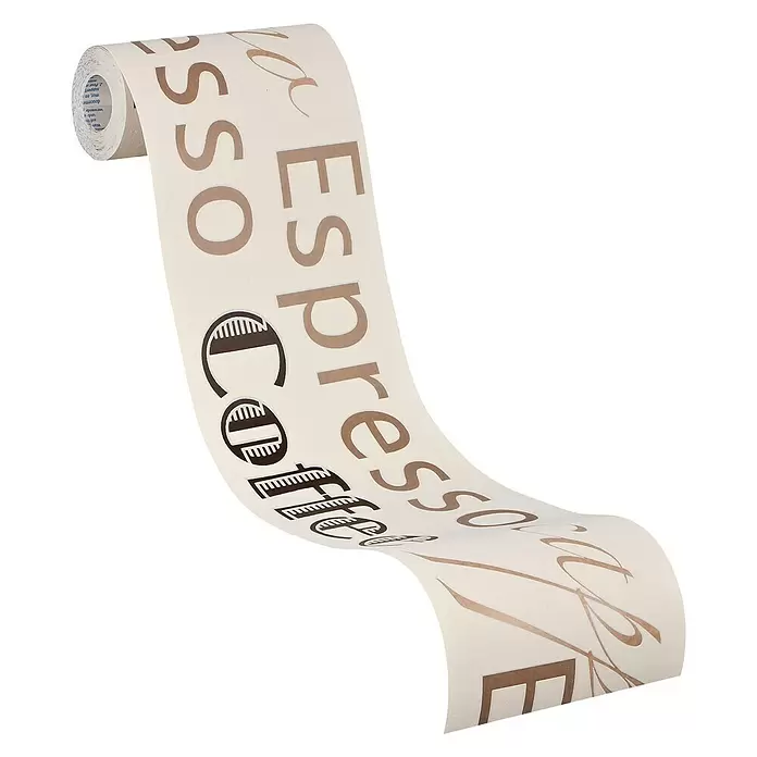 AS Creation Tapetenborte Stick Ups Kaffee - Beige/Weiß, L x B: 5 x 0,13 m - Diagonale Ansicht