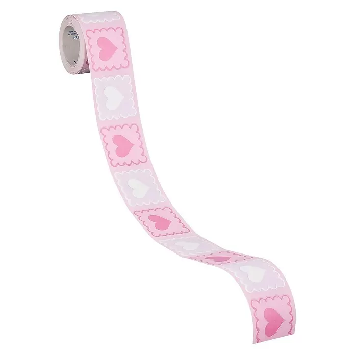AS Creation Tapetenborte Stick Ups Herzen - Hellrosa, L x B: 5 x 0,05 m - Diagonale Ansicht