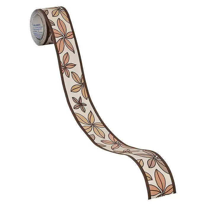 AS Creation Tapetenborte Stick Ups Blüte Braun/Beige/Weiß - Braun/Beige/Weiß, L x B: 5 x 0,05 m - Diagonale Ansicht