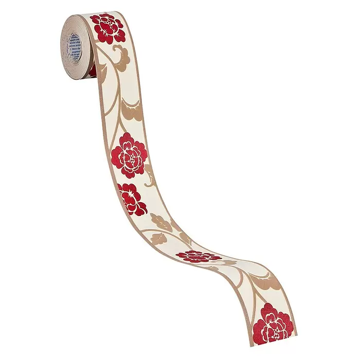 AS Creation Tapetenborte Stick Ups Blume - Rot/Braun, 5 x 0,05 m - Diagonale Ansicht