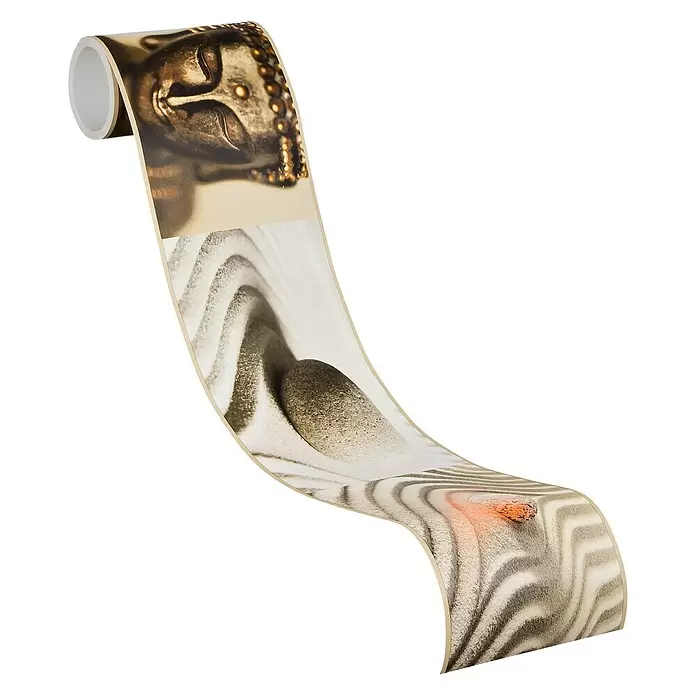 AS Creation Tapetenborte Stick Ups Buddhakopf - Beige/Braun, L x B: 5 x 0,1 m - Diagonale Ansicht