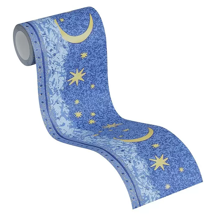 AS Creation Tapetenborte LEU.-STERN - Blau/Gelb, 5 x 0,13 m, Vinyl - Diagonale Ansicht