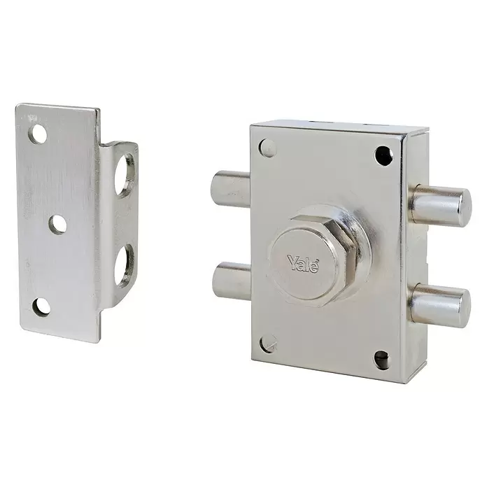 Yale Cerrojo de seguridad 160HN - An x Al: 60 x 90 mm, Acero, Plateado, Niquelado - Vista angular