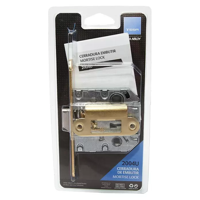 Tesa Assa Abloy Picaporte 2004U - An x Al: 20 x 165 mm, Latón - Vista frontal