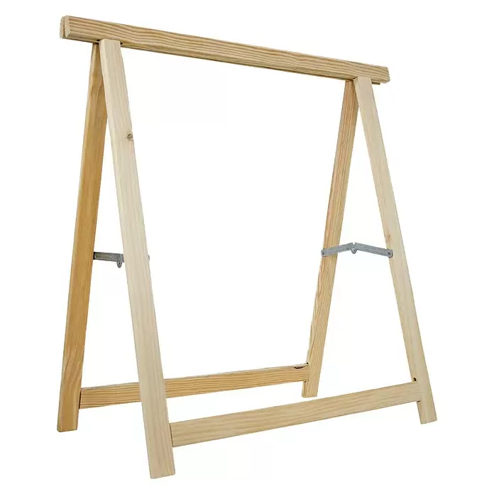 Caballete plegable Eco - Peso máximo admitido: 400 kg con 2 caballetes de madera, Altura: 74 cm, Pino - Vista angular