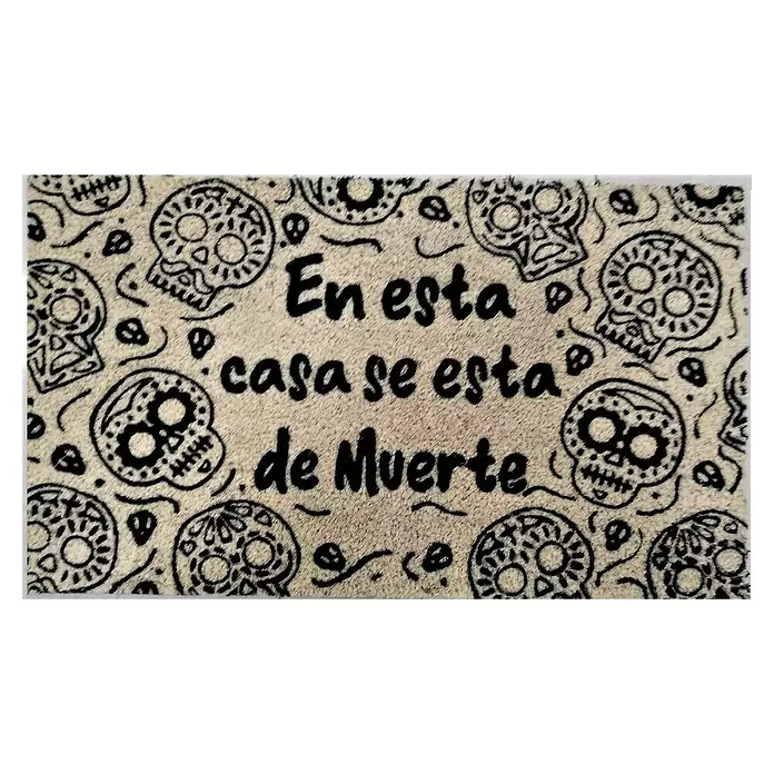 Felpudo de coco Calaveras - Fibra de coco natural y PVC, 70 x 40 cm - Vista frontal