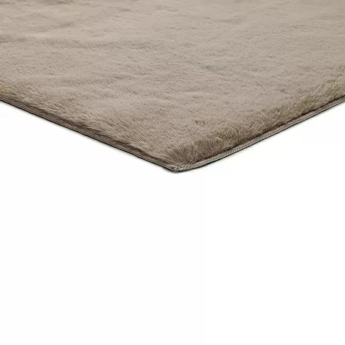 Alfombra de pelo corto Dora - Lino, 170 x 120 cm, 100% poliéster - Vista angular