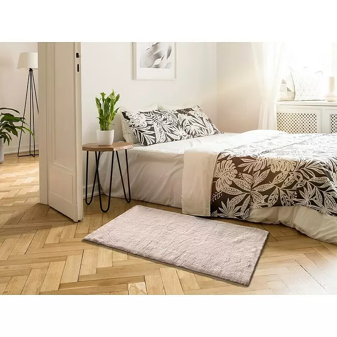 Alfombra de pelo corto Dora - Beige, 230 x 160 cm, 100% poliéster - Foto ambiente