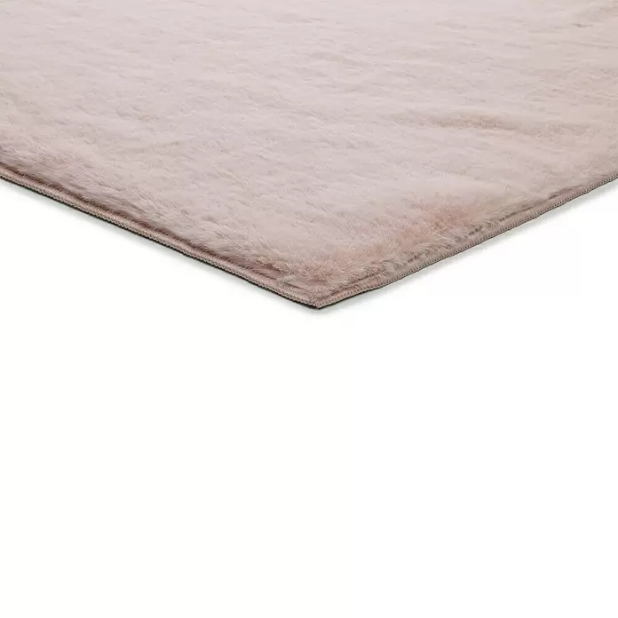 Alfombra de pelo corto Dora - Beige, 230 x 160 cm, 100% poliéster - Vista angular