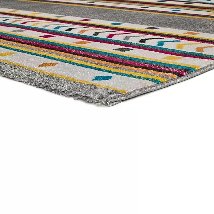 Alfombra Badari - Multicolor, 150 x 80 cm, 100 % polipropileno - Vista angular