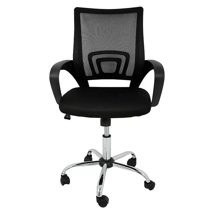 Silla de oficina Martina - Negro, Ruedas - Vista frontal