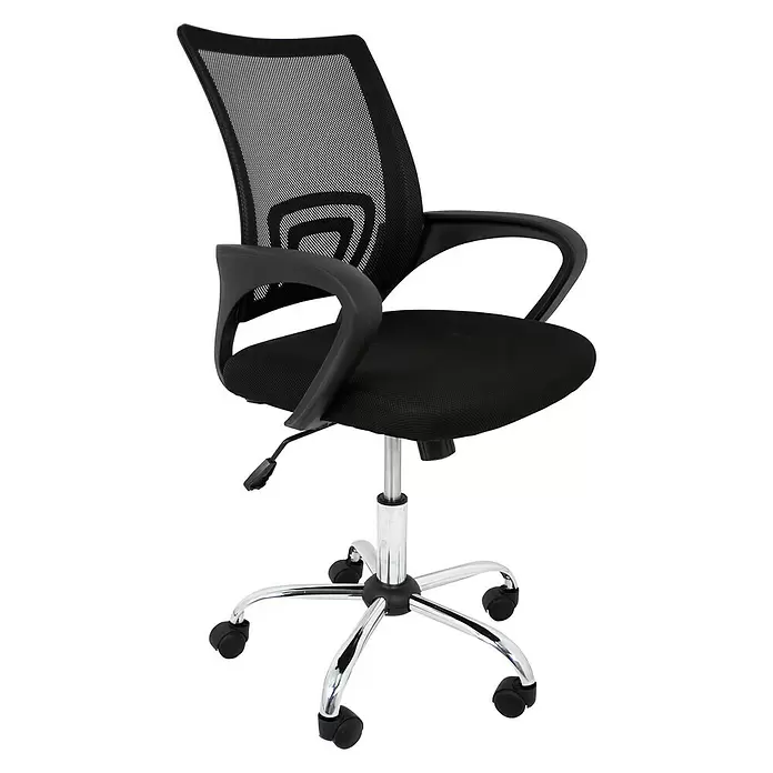 Silla de oficina Martina - Negro, Ruedas - Vista angular