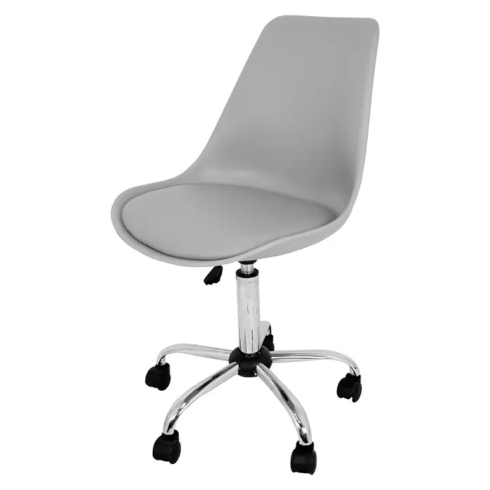Silla de oficina Adriana - Gris, Ruedas - Vista angular