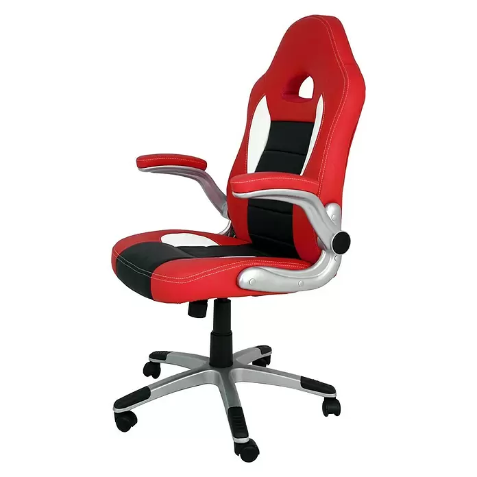 Silla de oficina Victoria - Rojo/Negro, Reposacabezas - Vista angular
