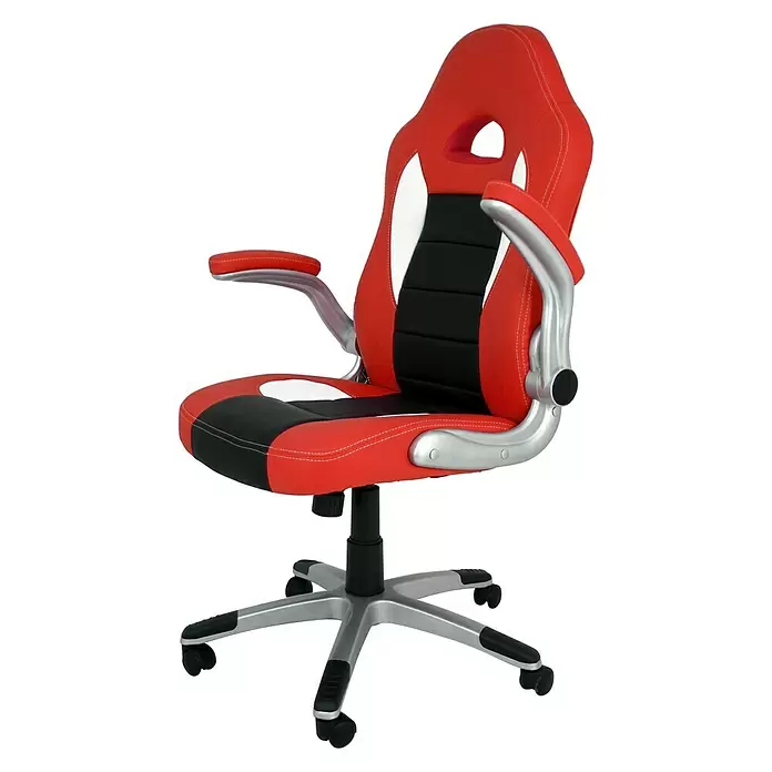 Silla de oficina Victoria - Rojo/Negro, Reposacabezas - Vista angular