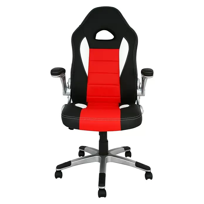 Silla de oficina Victoria - Negro/Rojo, Reposacabezas - Vista frontal