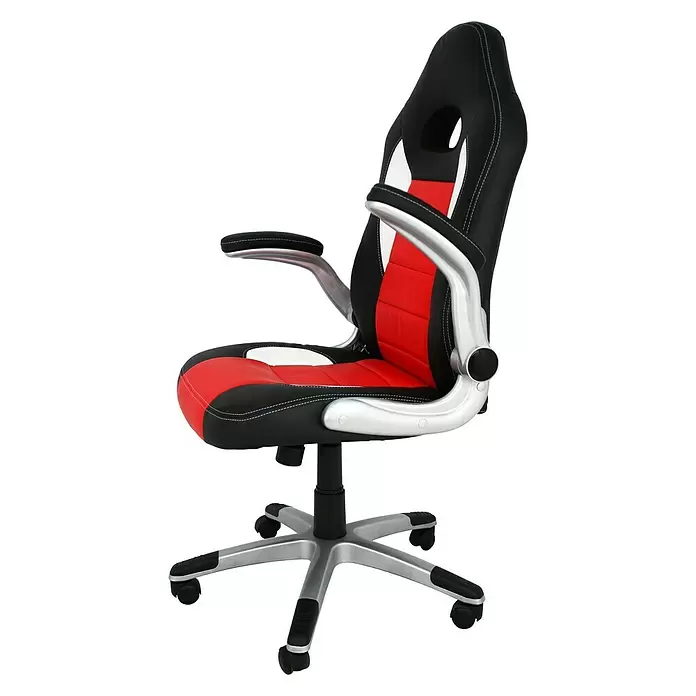 Silla de oficina Victoria - Negro/Rojo, Reposacabezas - Vista angular