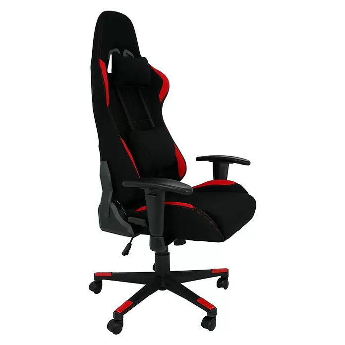 Silla de oficina Regina - Rojo/Negro, Reposabrazos extraíbles - Vista angular