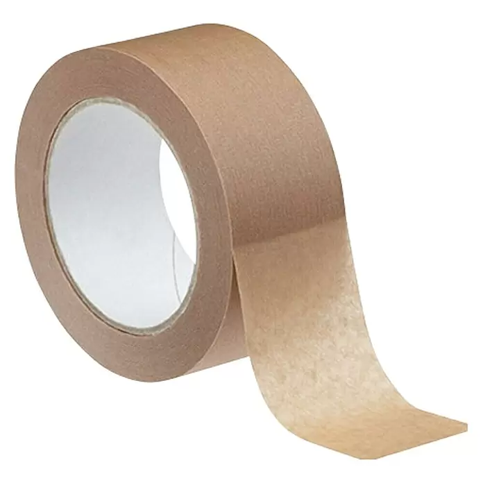 Cinta de embalaje Eco - L x An: 50 m x 50 mm, Papel - Vista angular