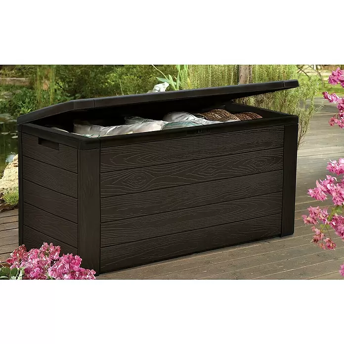 H.G. Garten-Aufbewahrungsbox Woody - 120 x 46 x 58 cm, Kunststoff, Anthrazit - Stimmungsaufnahme
