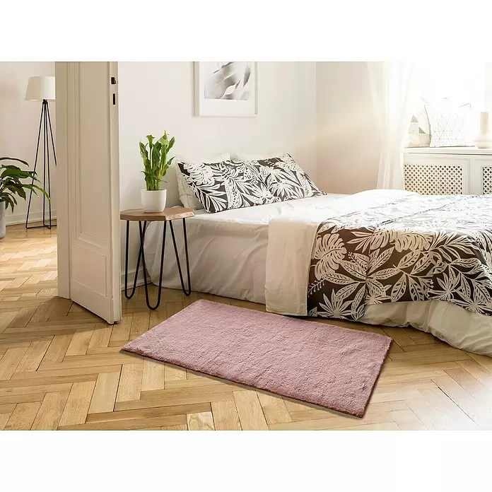 Alfombra de pelo corto Dora - Rosa, 230 x 160 cm, 100% poliéster - Foto ambiente