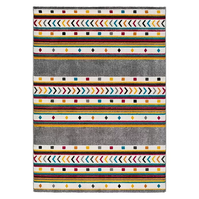Alfombra Badari - Multicolor, 150 x 80 cm, 100 % polipropileno - Vista descendente