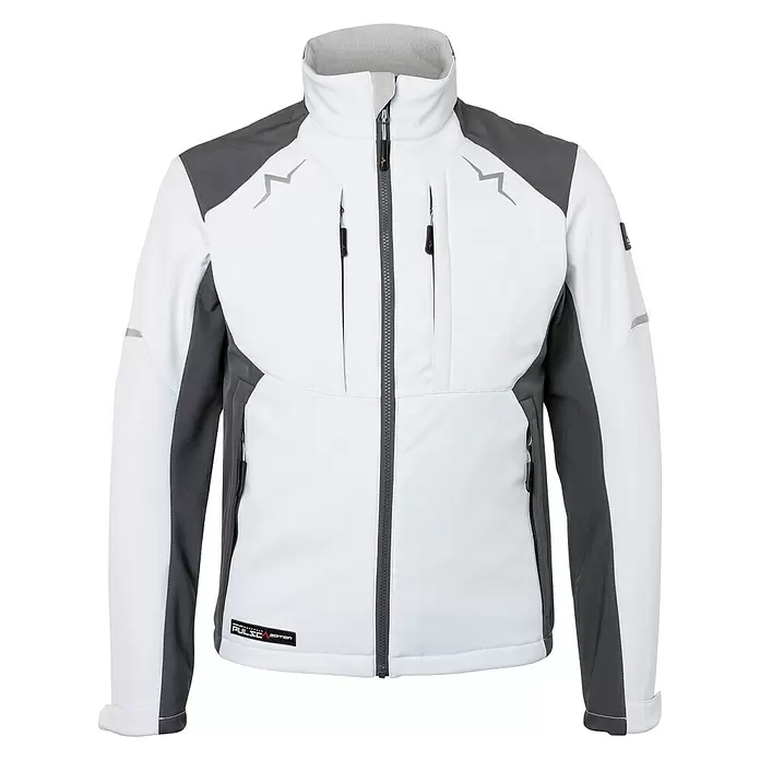 Softshell-Jacke PULSE - Konfektionsgröße: XL, Weiß/Anthrazit - Vorderansicht