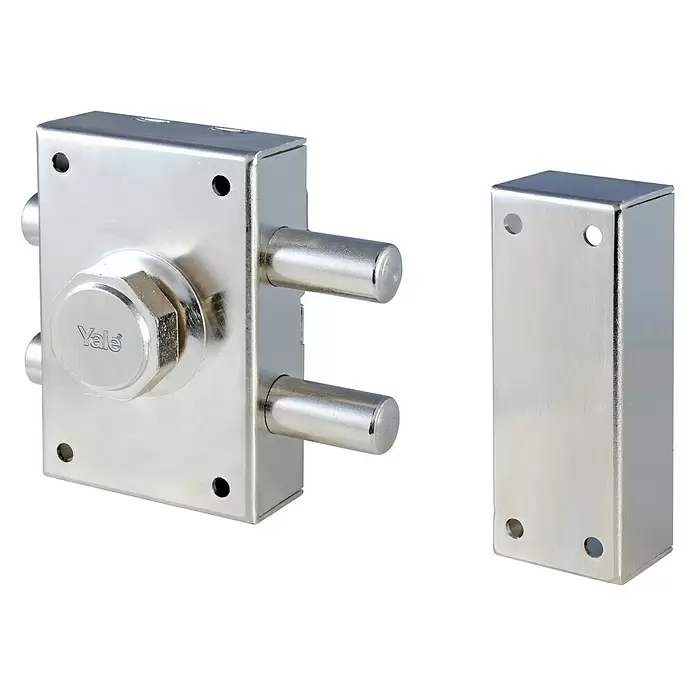 Yale Cerrojo de seguridad redondo 16RHN - An x Al: 60 x 90 mm, Acero, Plateado, Niquelado - Vista angular