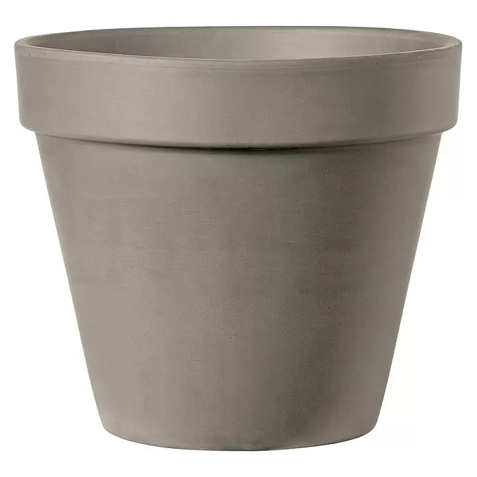 Deroma Moka Garden Pflanztopf Vaso Standard - Außenmaß (Ø x H): 17,1 x 14,9 cm, Naturmaterialien, Mokka - Vorderansicht