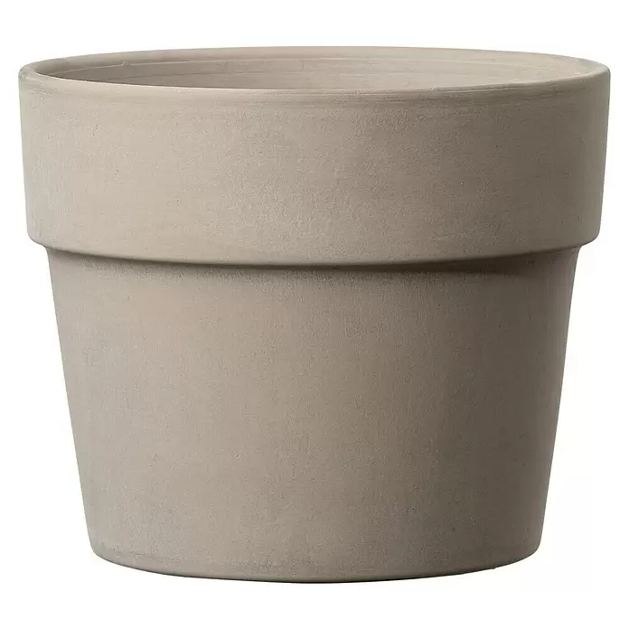 Deroma Pflanztopf Perfetto - Außenmaß (Ø x H): 24 x 19,7 cm, Naturmaterialien, Graphit - Vorderansicht