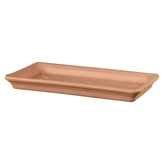 Deroma White Garden Kasten-Untersetzer - 42,5 x 21 x 3,8 cm, Naturmaterialien, Tonweiß - Diagonale Ansicht