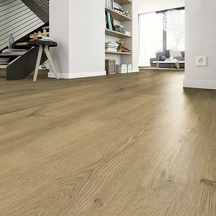 Egger Home Laminat Lausanne Eiche natur - 1.292 x 193 x 8 mm, Landhausdiele - Stimmungsaufnahme
