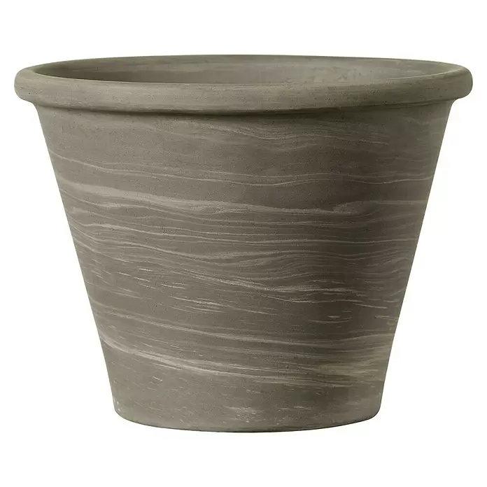 Deroma Pflanztopf Vasum - Außenmaß (Ø x H): 31 x 23,2 cm, Naturmaterialien, Basalt - Vorderansicht