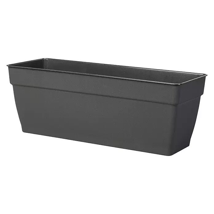 Deroma Ninfea Pflanzkasten - Außenmaß (L x B x H): 37 x 17 x 17,4 cm, Anthrazit - Diagonale Ansicht