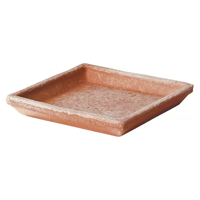 Deroma Kasten-Untersetzer - 16,5 x 16,5 x 2,3 cm, Naturmaterialien, Terracotta - Diagonale Ansicht