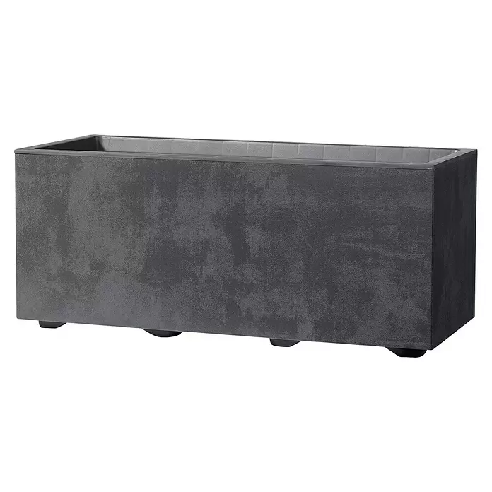 Deroma Pflanzkasten Millennium - Außenmaß (L x B x H): 59 x 25 x 25 cm, Anthrazit - Diagonale Ansicht